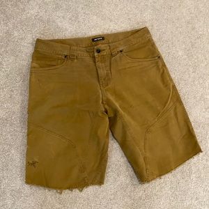 Arcteryx cut off tan shorts